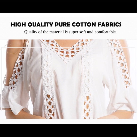 Sweet & Sexy Off-Shoulder V-Neck Summer Beach Top - Picture 4 of 8